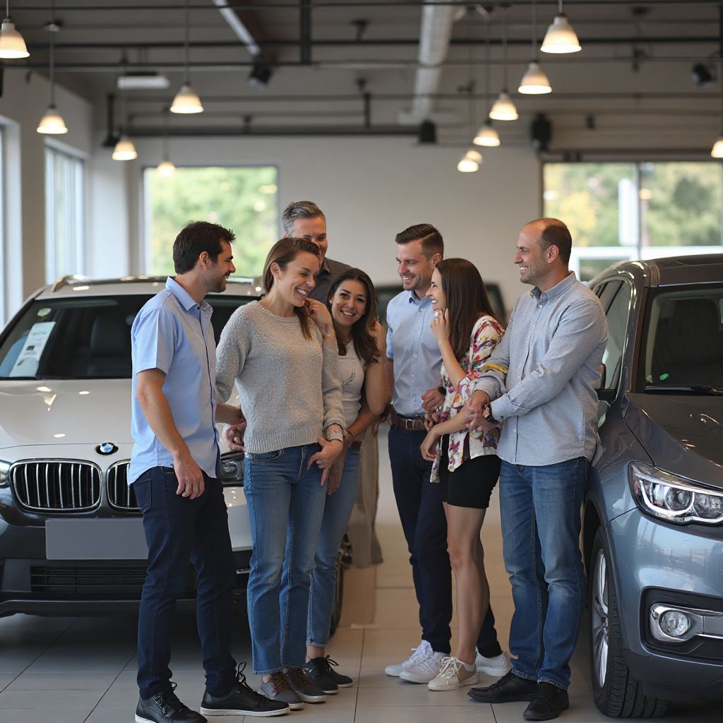 Familia con su nuevo auto
