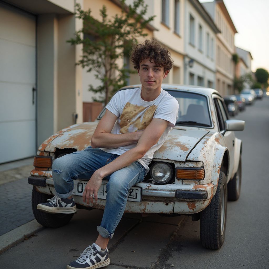 Estudiante con su primer auto
